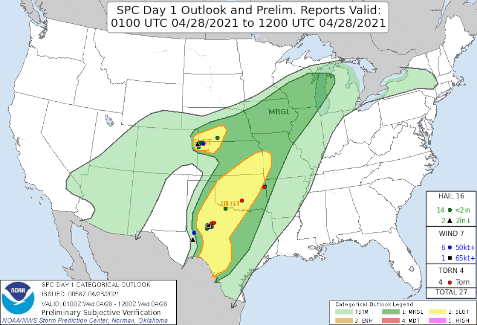 Check out this animation of the SPC Outlook yesterday. Notice the addition of the level 3...