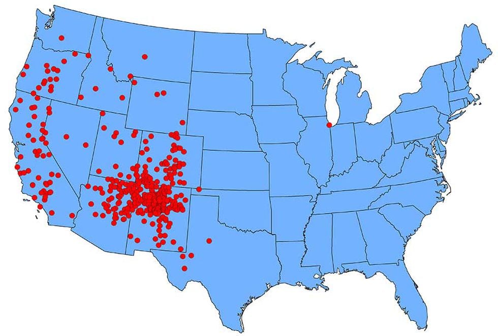 Reported cases of human plague in the United States from 1970-2018.