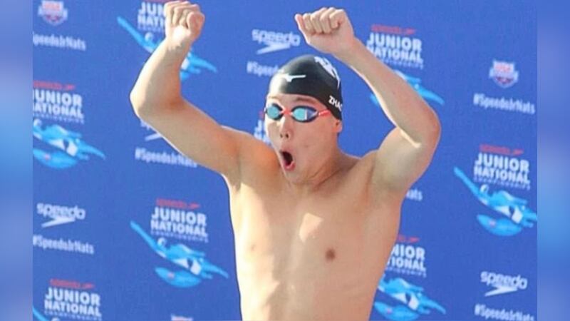 Indian Hill High School’s Jason Zhao helps set the world swimming record.