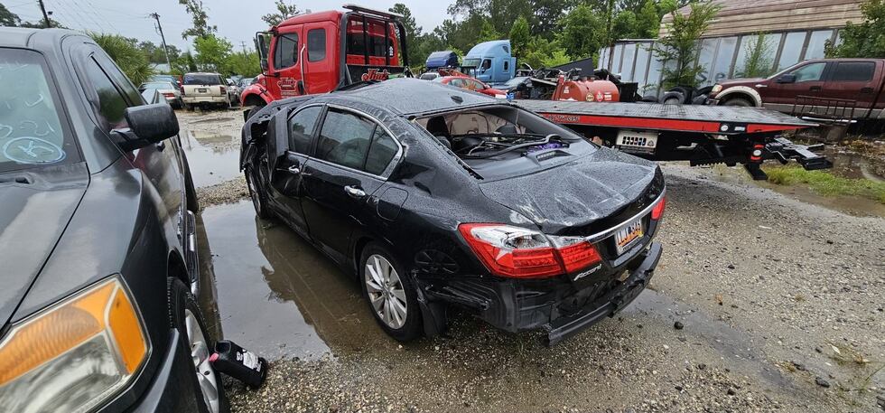 Smoke's 2015 Honda Accord was badly damaged by the tornado