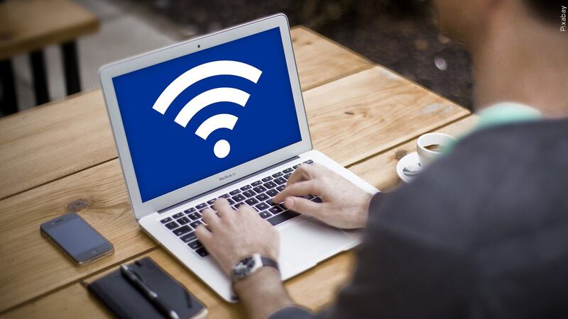 Laptop connected to wifi