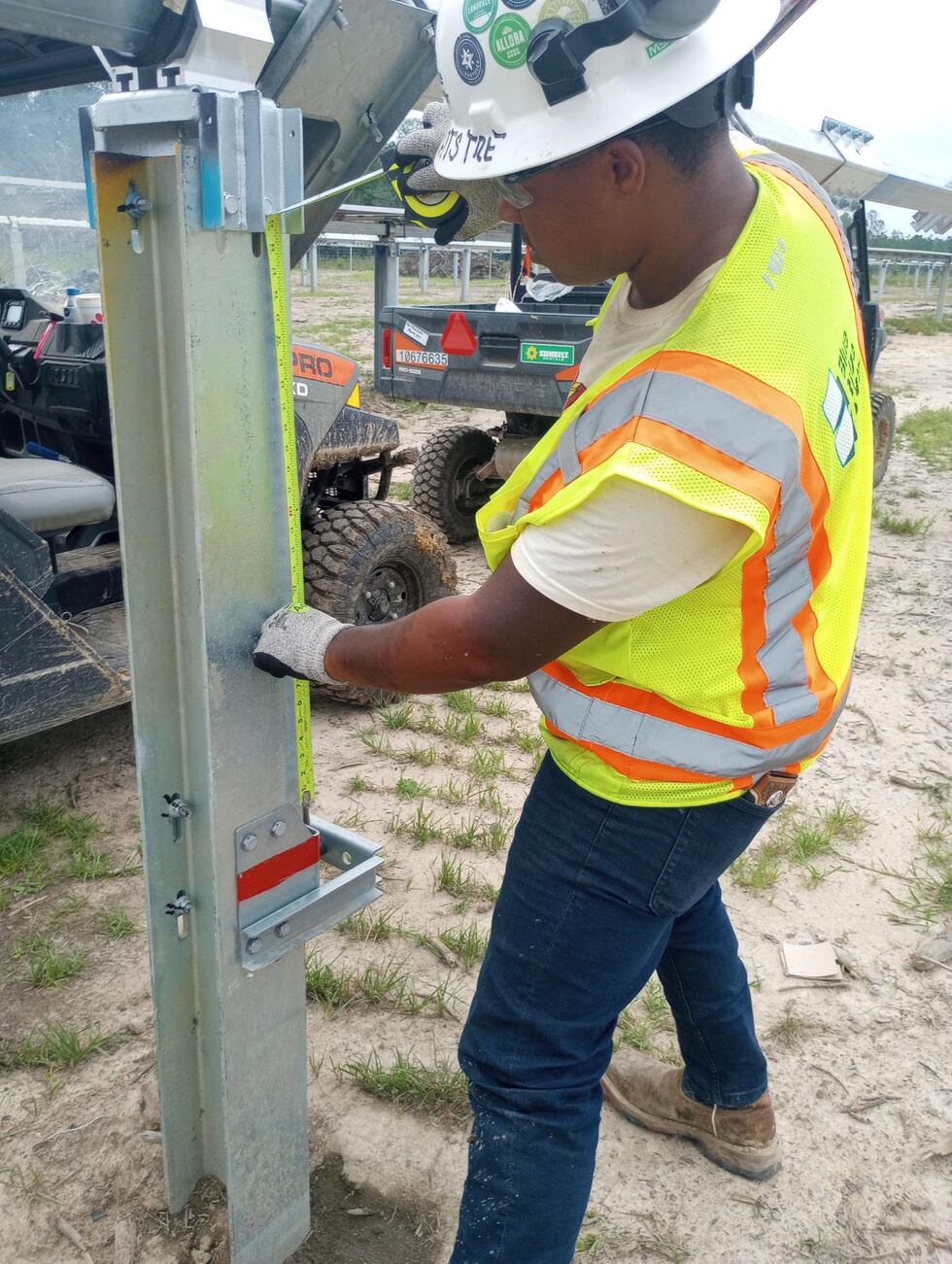At Bulldog Solar in Warren County, Jhalexis Lee helped install the site’s solar panels and...