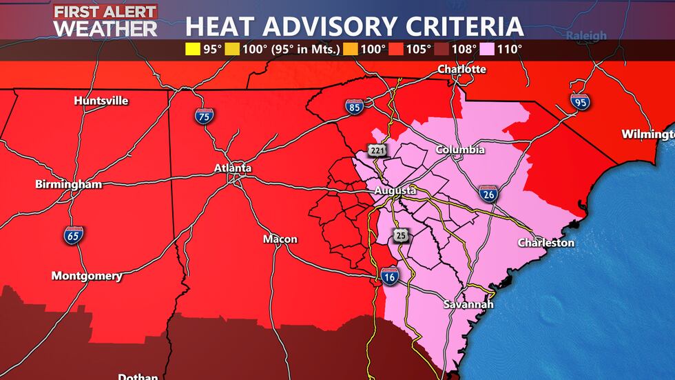 heat advisory criteria