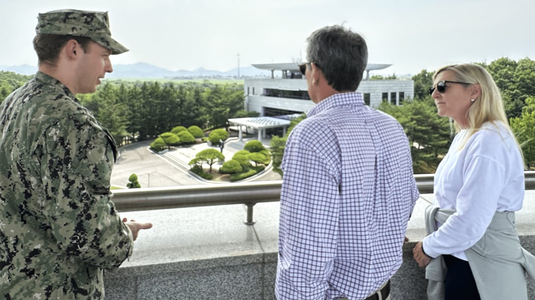 Georgia Gov. Brian Kemp was joined by first lady Marty Kemp in touring the Korean...
