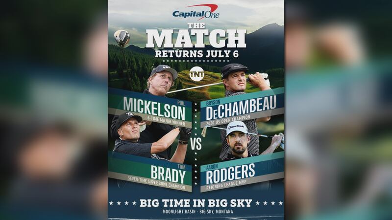 "The Match" will feature a foursome of Phil Mickelson and Tom Brady taking on Bryson...