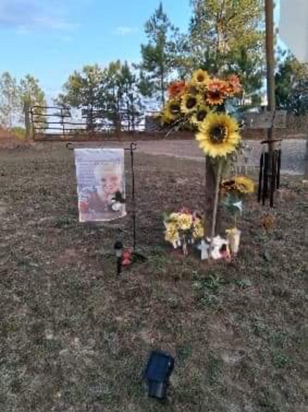 Sunflowers, Prince's favorite flower, surround a memorial for her at the site where her body...