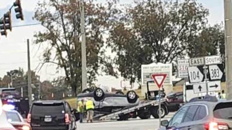 1 vehicle flipped in accident on N. Belair, Washington roads